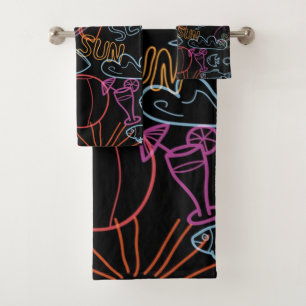 Summer pattern bath towel set