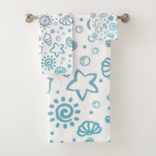 Summer pattern bath towel set