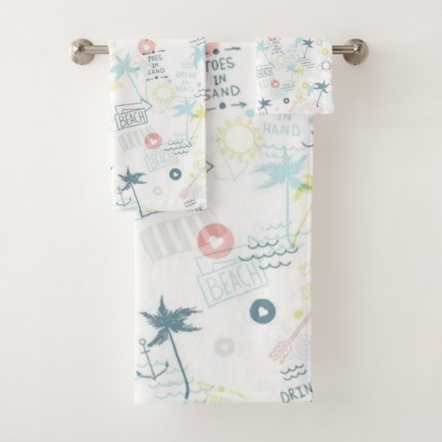 Summer pattern bath towel set (Insitu)