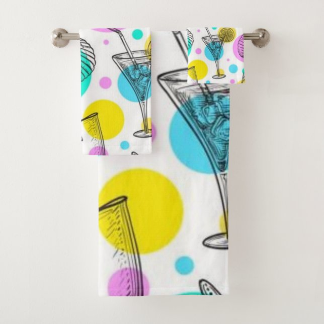Summer pattern bath towel set (Insitu)