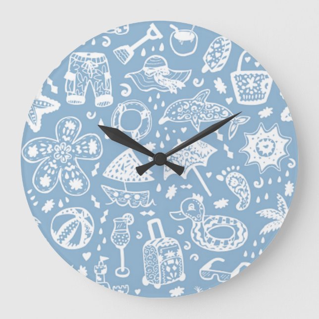 Summer pattern large clock (Front)