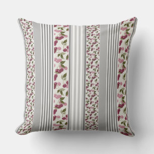 summer pattern of stripes of multi-coloured fabric cushion