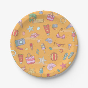 Summer pattern paper plate