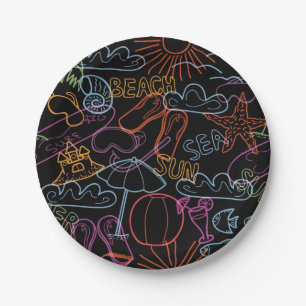 Summer pattern paper plate