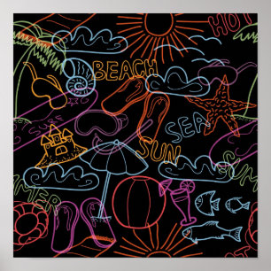 Summer pattern poster