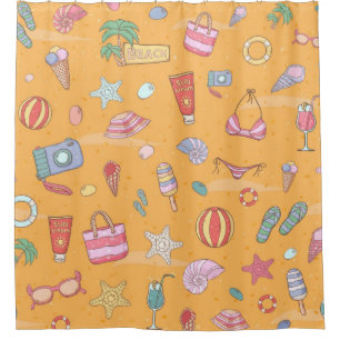 Summer pattern shower curtain
