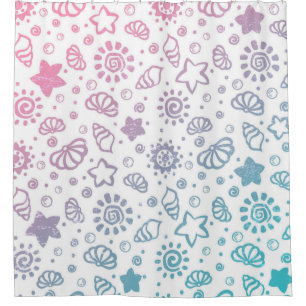 Summer pattern shower curtain