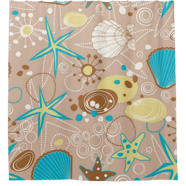 Summer pattern shower curtain (Front)