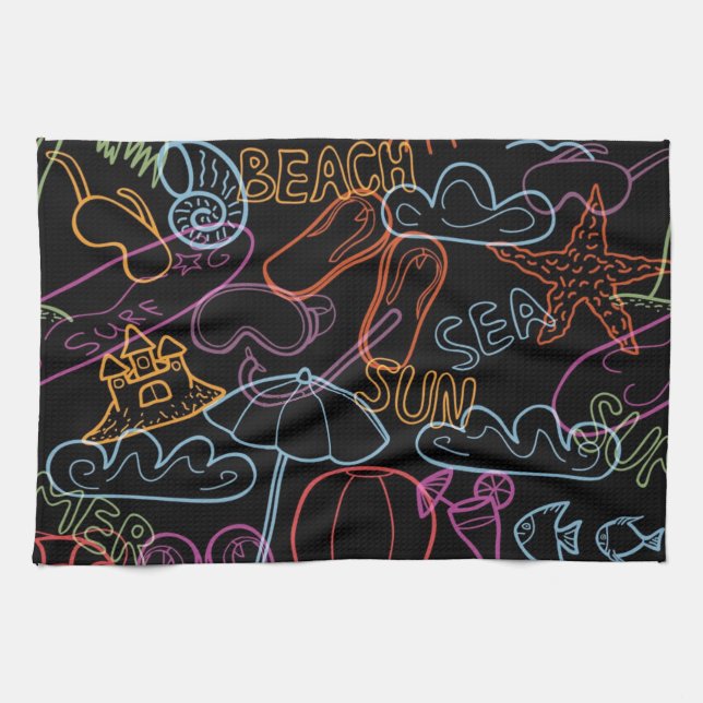 Summer pattern tea towel (Horizontal)