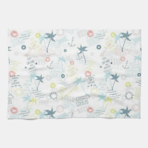 Summer pattern tea towel
