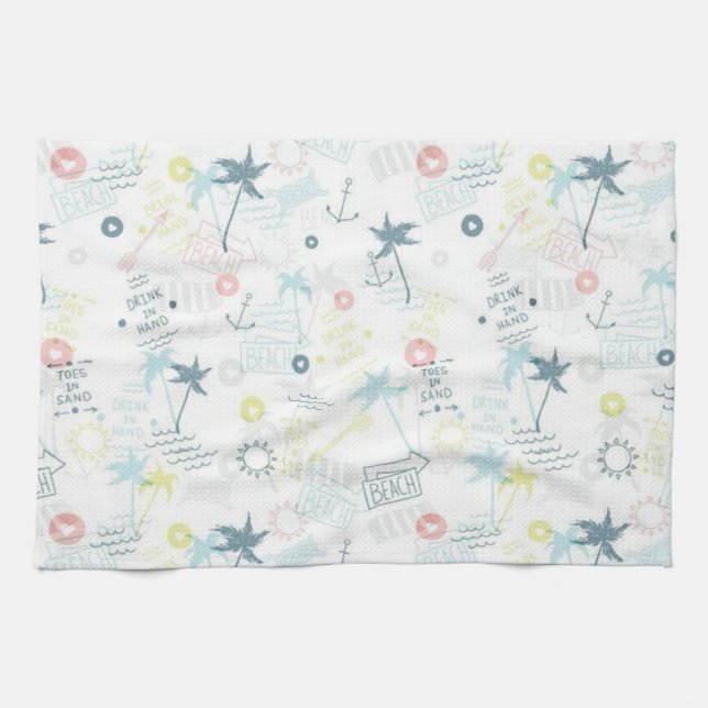 Summer pattern tea towel (Horizontal)