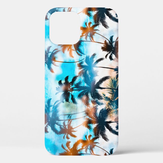Summer pattern, tropical trees, sky. Case-Mate iPhone case (Back)