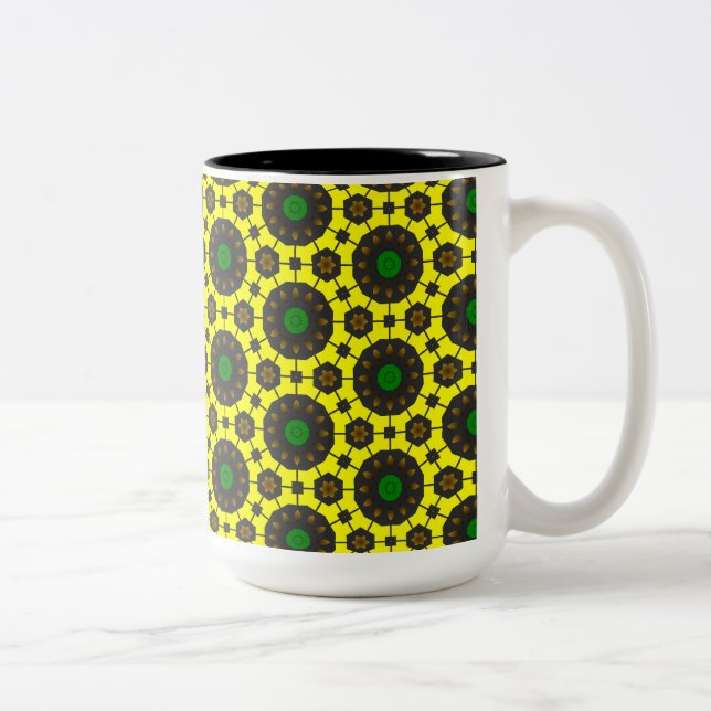 Summer Pattern  Two-Tone Coffee Mug (Right)