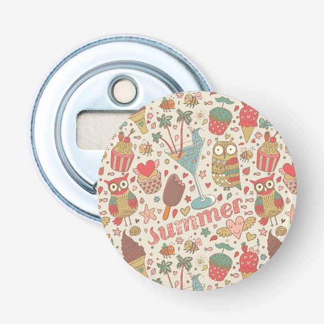 Summer Pattern With Ice Cream Bottle Opener (Front)