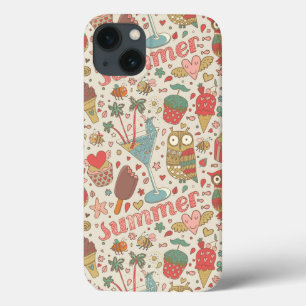 Summer Pattern With Ice Cream iPhone 13 Case
