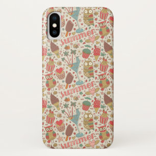 Summer Pattern With Ice Cream iPhone X Case