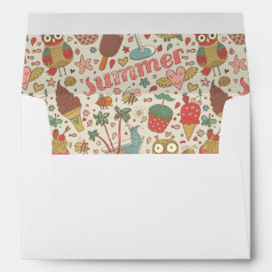 Summer Pattern With Ice Cream Envelope