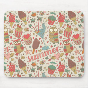 Summer Pattern With Ice Cream Mouse Pad
