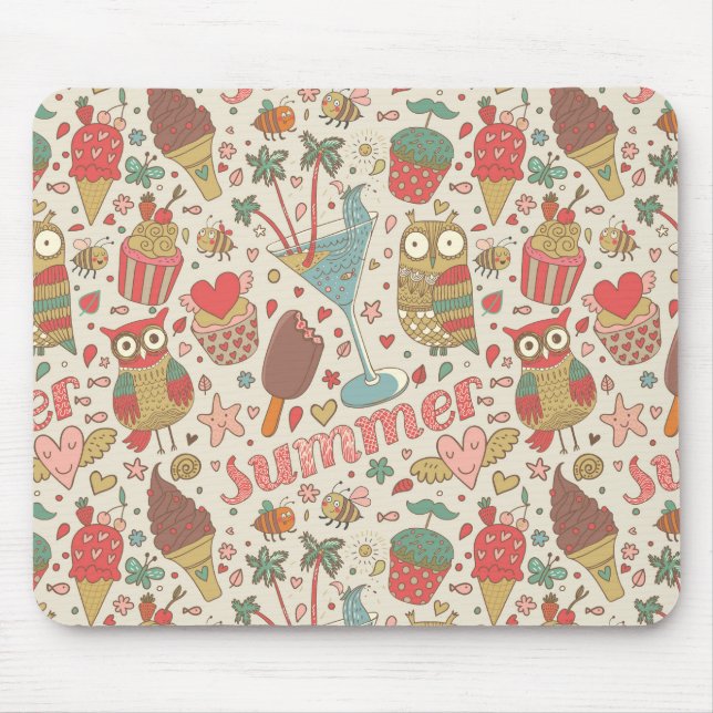 Summer Pattern With Ice Cream Mouse Pad (Front)