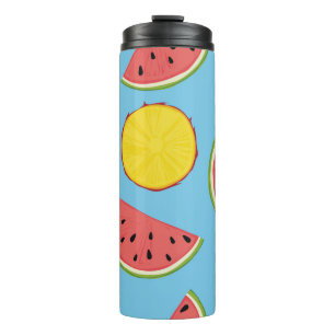 Summer pattern with pineapple and watermelonart,ba thermal tumbler