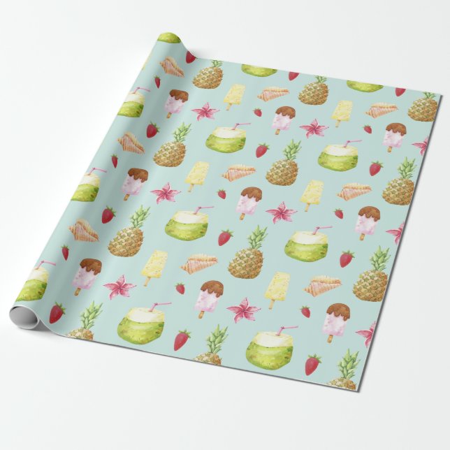 Summer Pattern Wrapping Paper (Unrolled)