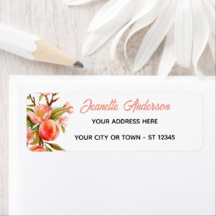 Summer Peach Floral Mailing Return Address Label