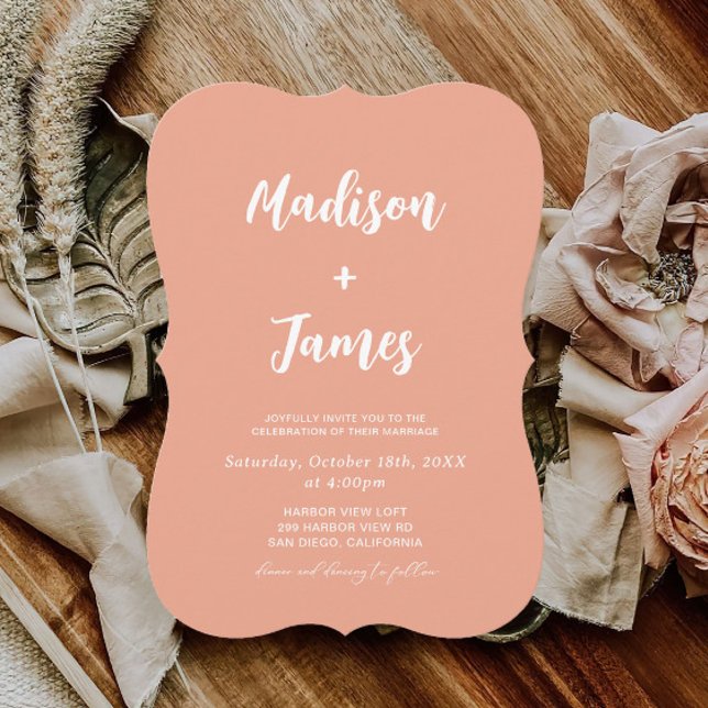 Summer Peach Orange Wedding  Invitation (Creator Uploaded)
