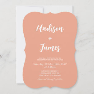 Summer Peach Orange Wedding Invitation
