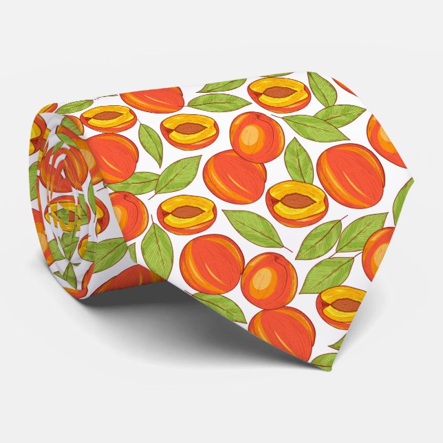 Summer Peach Pattern Tie (Rolled)