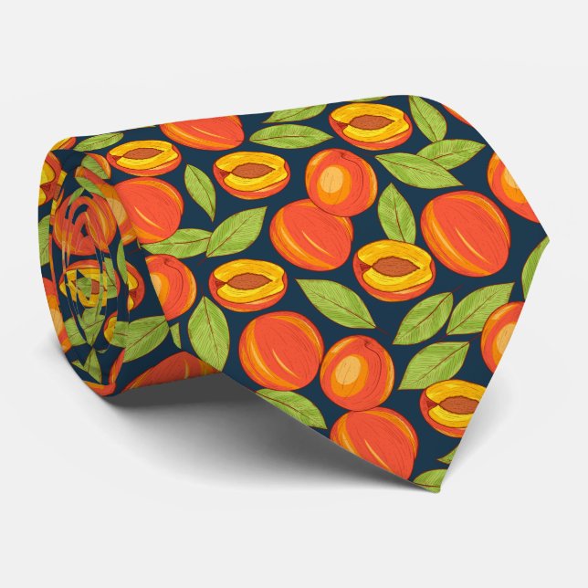 Summer Peach Pattern Tie (Rolled)