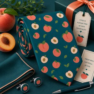 Summer Peach Pattern Tie