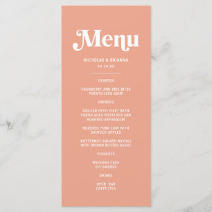Summer Peach Wedding Menu