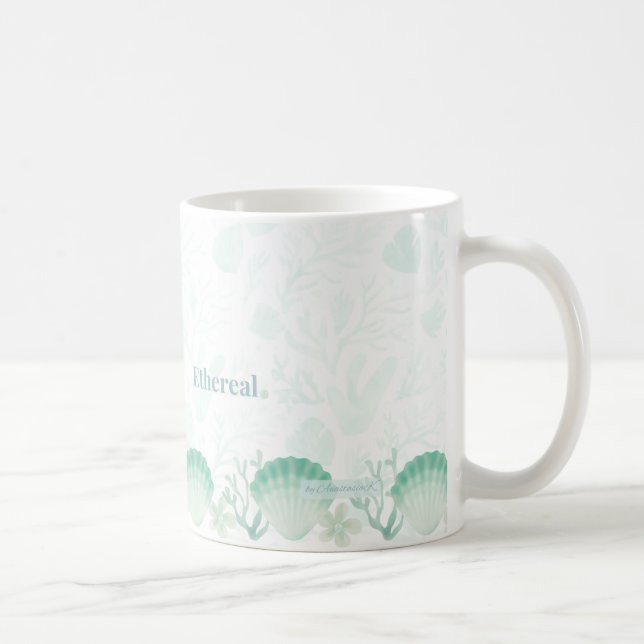 Summer Pearl Watercolor Ocean Design Coffee Mug (Right)