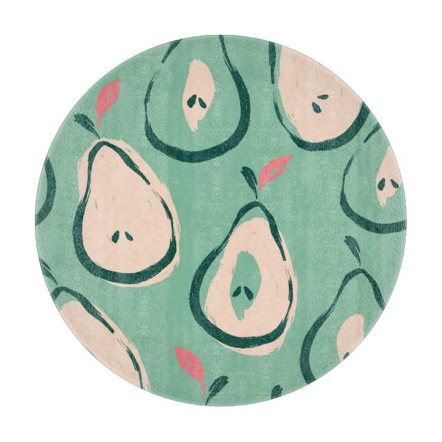 Summer pears: fresh fruit pattern. cutting board (Front)