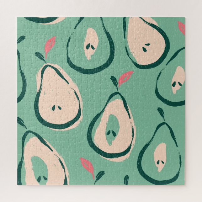 Summer pears: fresh fruit pattern. jigsaw puzzle (Vertical)