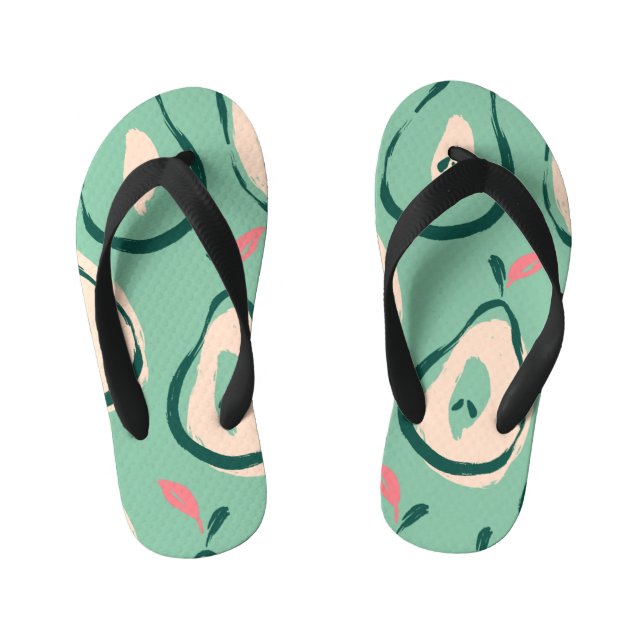 Summer pears: fresh fruit pattern. kid's thongs (Footbed)