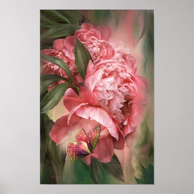 Summer Peonies - Melon - Art Poster/Print Poster (Front)