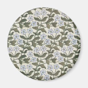 Summer Periwinkle Flower Art Nouveau Botanical Magnet