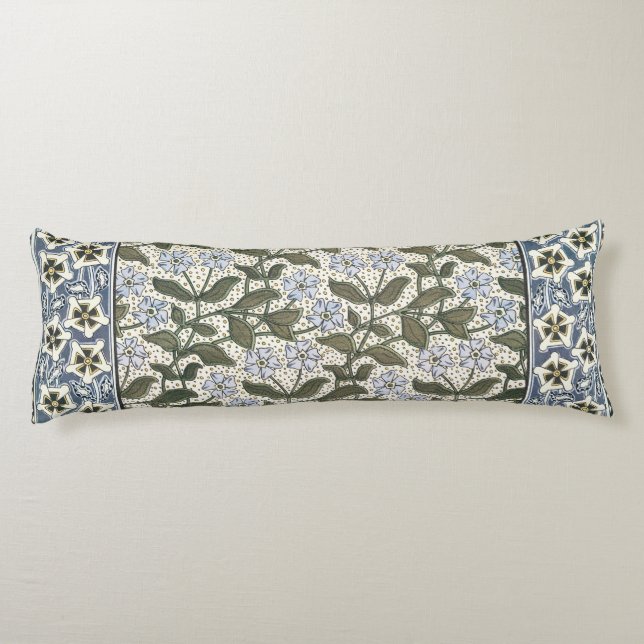Summer Periwinkle Flower Pretty Elegant Floral Body Cushion (Back)