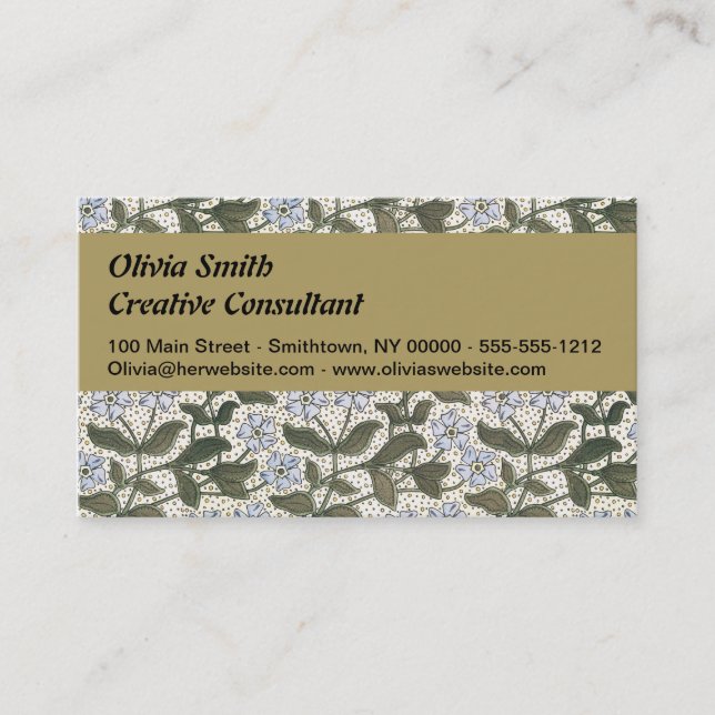 Summer Periwinkle Flower Pretty Elegant Floral Business Card (Front)
