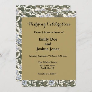 Summer Periwinkle Flower Pretty Elegant Floral Invitation