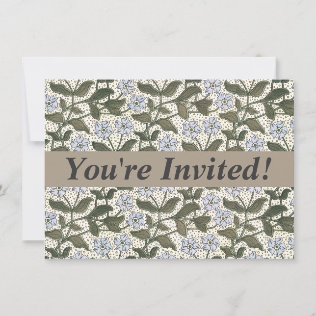 Summer Periwinkle Flower Pretty Elegant Floral Invitation (Front)