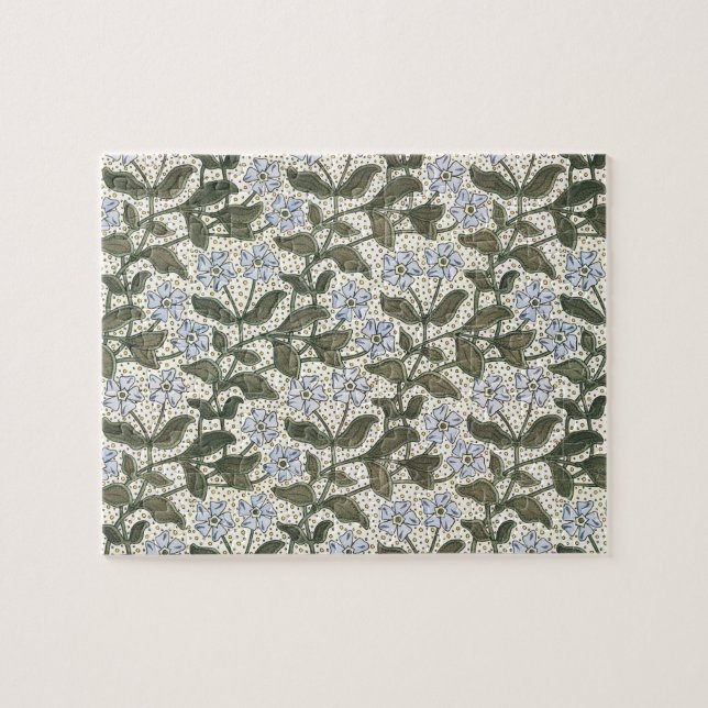 Summer Periwinkle Flower Pretty Elegant Floral Jigsaw Puzzle (Horizontal)
