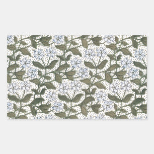 Summer Periwinkle Flower Pretty Elegant Floral Rectangular Sticker