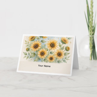 Summer Personalised Notecard - Sunflower
