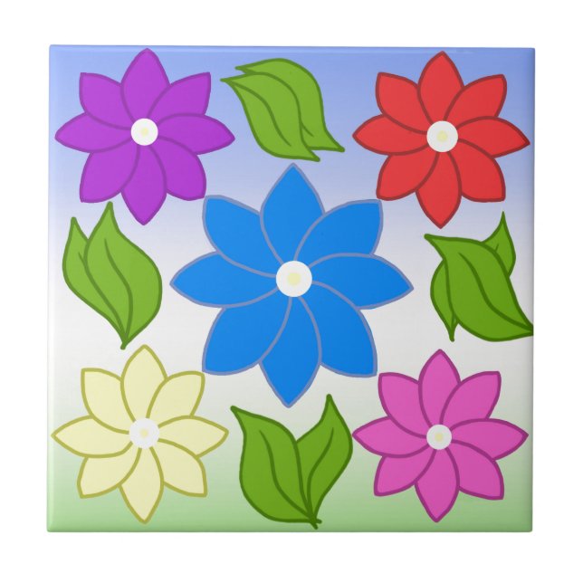 Summer Petals Ceramic Tile (Front)