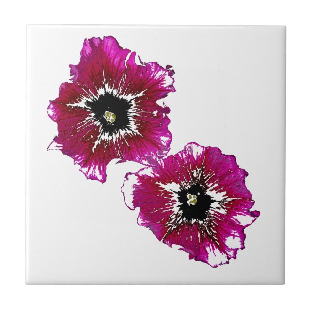 Summer Petunias Tile (Front)