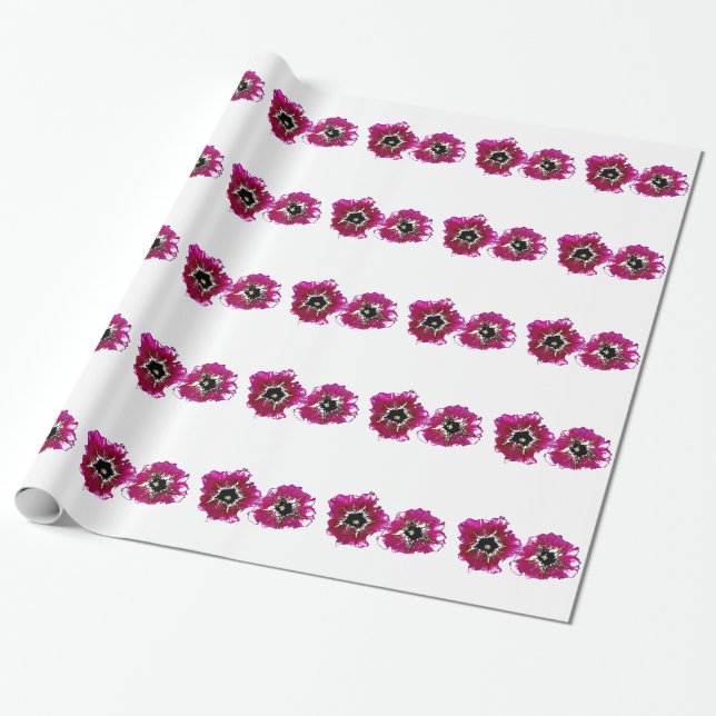 Summer Petunias Wrapping Paper (Unrolled)