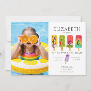 Summer Photo popsicle ice cream birthday party Invitation