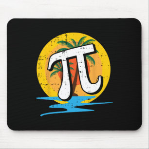 Summer Pi Day Retro Beach Math Symbols Teacher Stu Mouse Pad